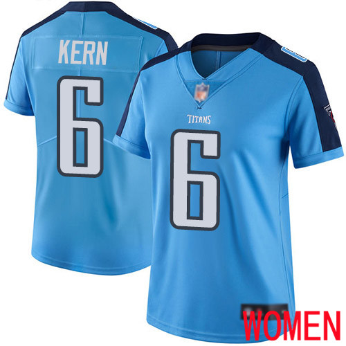 Tennessee Titans Limited Light Blue Women Brett Kern Jersey NFL Football #6 Rush Vapor Untouchable->women nfl jersey->Women Jersey
